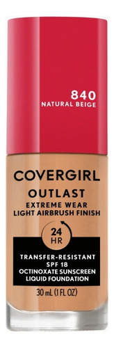 Base De Maquillaje Covergirl Outlast Extreme Wear 24 Hrs Tono 840 Natural Beige