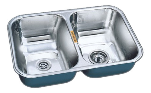 Bacha Cocina Doble Danubio Dm56 Acero Inoxidable Cocina P