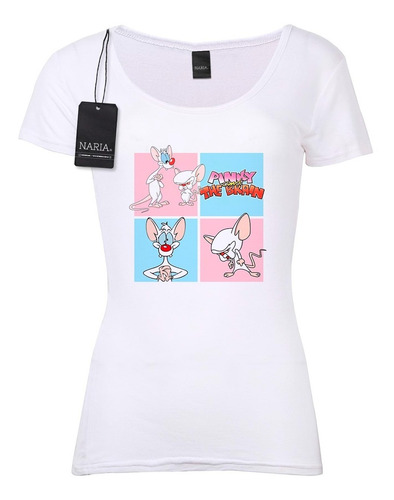 Remera Dama Pinky Y Cerebro Imagen Dibujo Art Logo - Pspc3