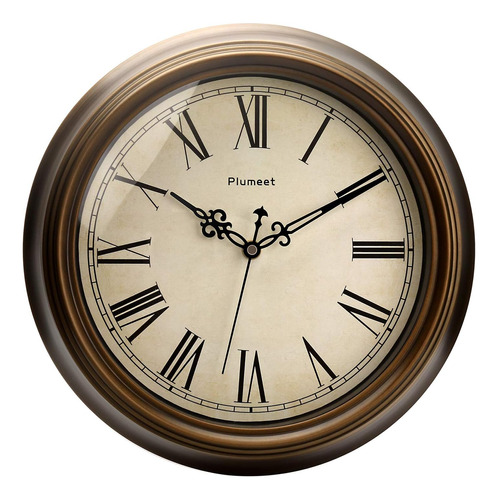 Plumeet Reloj De Pared Retro Grande, 13 Relojes De Metal Sil