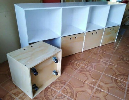 Cajonera Con Repisa Mixta 100*80*40 Cm (2 Cajones)