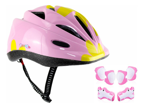 Casco Infantil Bicicleta Patineta Ajustable Con Protectores 