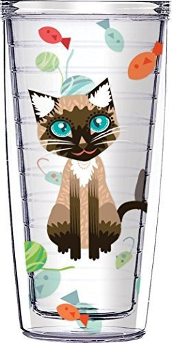 Cynthia The Cat - Vaso Transparente Traveller De 16 Onzas, S