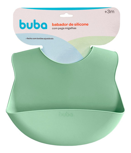 Kit Talheres Silicone Com Babador Pega Migalhas Verde - Buba