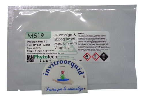 1 L Medio Ms Con Vitaminas In Vitro Phytotech Invitroorquid.