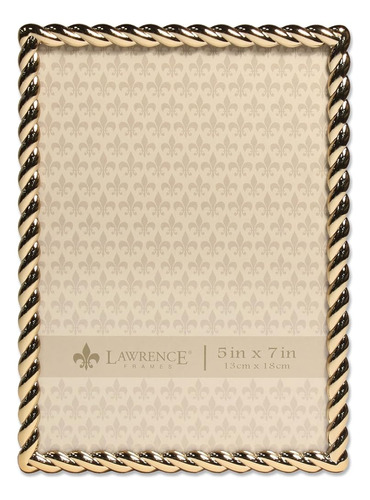 Lawrence Frames Rope Design Metal Frame, 5x7, Gold