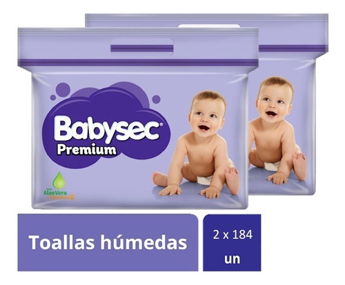 Pack X 2 Toallitas Húmedas Babysec Premium X184