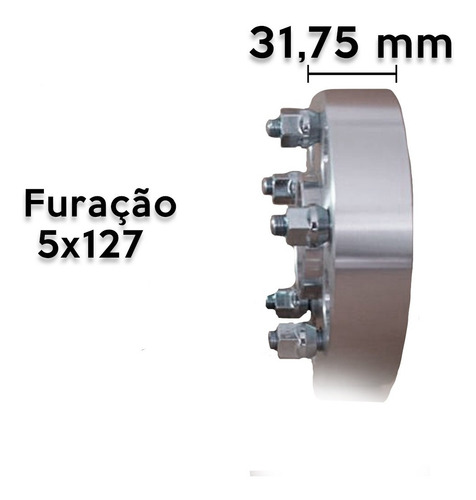 Imagem 2 de 4 de Kit 4 Espaçadores Avm 5x127 - 31,75mm Rubicom