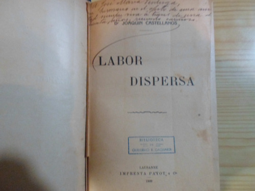 Labor Dispersa - Dr Joaquin Castellanos