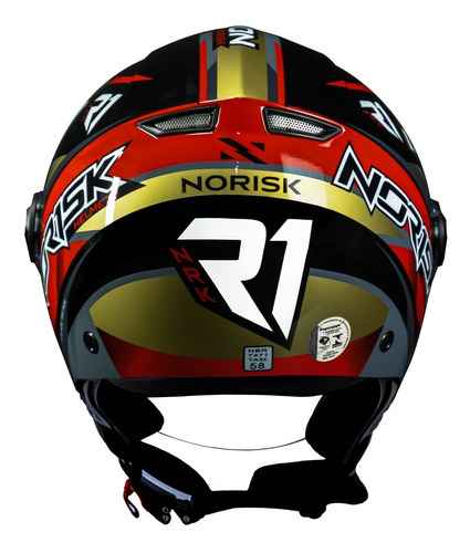 Capacete Aberto Norisk Orion R1 Vermelho Loja @# Tamanho do capacete 58/M