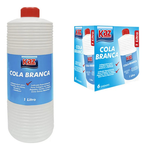 Cola Branca Líquida 1 Litro - Kaz Unidade