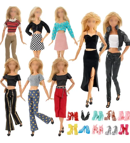 Ropa Para Muñecas De 11.8 Pulgadas: 4 Vestidos + 4 Pares De Zapatos – Juego De Moda Para Niñas