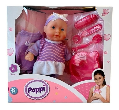 Bebe 20cm - Mi Primer Bebé - Cambios De Ropa- Poppi - M.c.a.