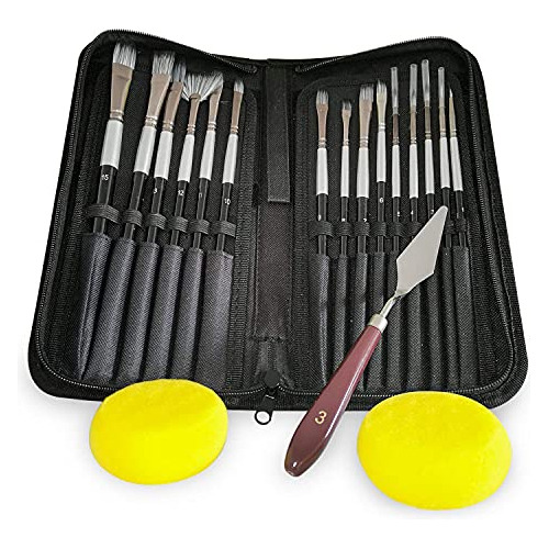 Set Pinceles Profesionales Pintura Punta Fina