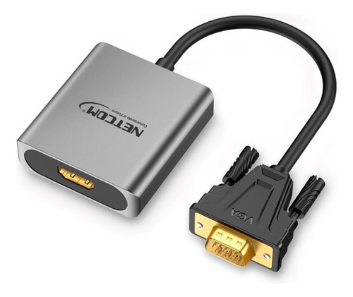  Adaptador Vga Macho A Hdmi Hembra Netcom Fhd 60hz Con Audio