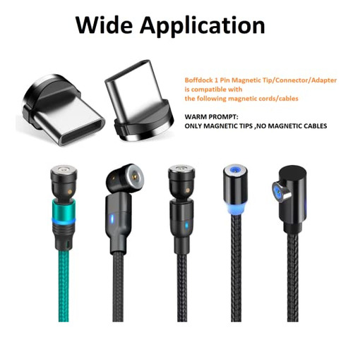 Puntas Magnéticas Boffdock De 1 Pin Tipo C, 1 Pin Magnético