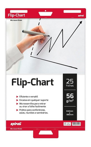 Bloco Flip Chart 56gr 64x88cm (c/25 Fls) Spiral Pt 1 Un