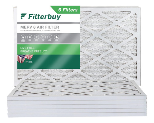 Filtro De Aire Merv 8 De 12 X 25 X 1 (6 Unidades), Filt...