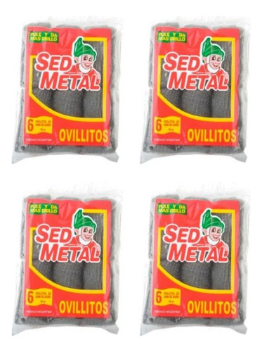 Lana De Acero Rolitos Sed Metal 38 Grs 6 Rollos Pack X4