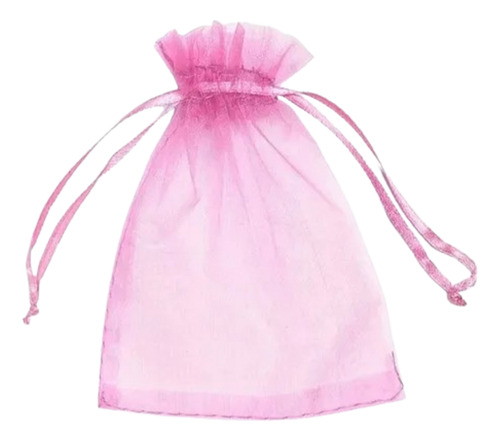 Bolsa De Organza Tul 9x12 Cm X50 Und Rosa