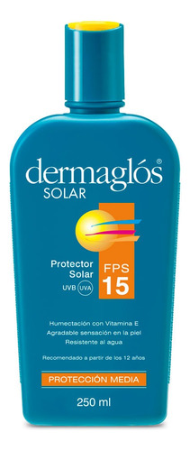 Protector solar Dermaglós FPS 15 FPS 15 en emulsión de 250 mL