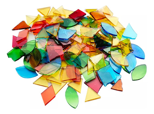 Mosaico De Vidrio Cuadrado Triangular Transparente De Colore