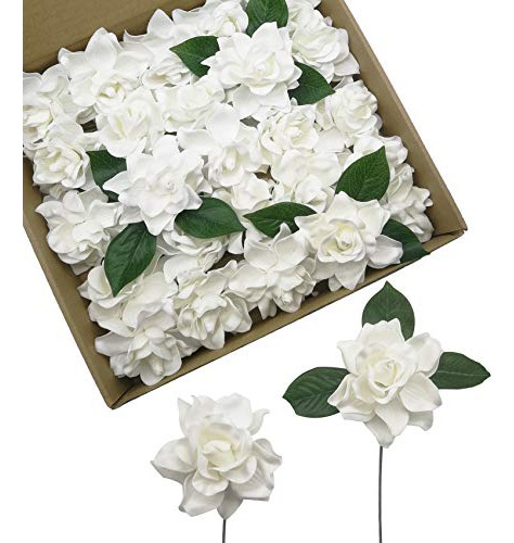 Flores Artificiales, 25 Piezas De Flores De Gardenia Con Tal