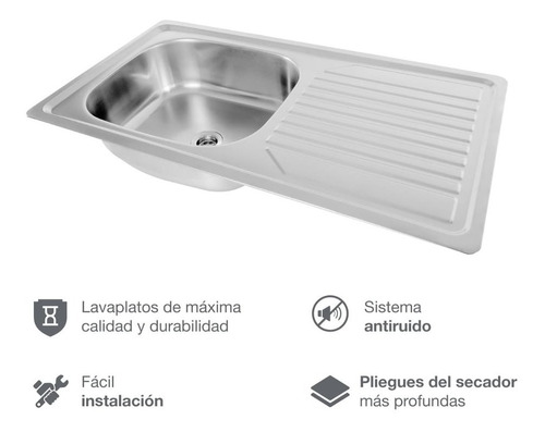 Lavadero De 1 Poza C/escurridor 80x43.5cm