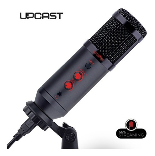 Imagen 3 de 10 de Microfono Condensador Cardioide Upcast Usb Gaming Streaming