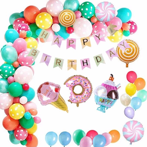 Globos Para Cumpleaños De Dulces Kit De Decoración Fiestas