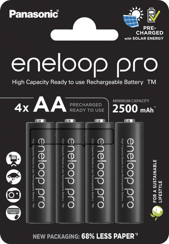 Panasonic Eneloop Pro BK-3HCDE/4BE pilha recarregável AA cilíndrica kit de 4 unidades