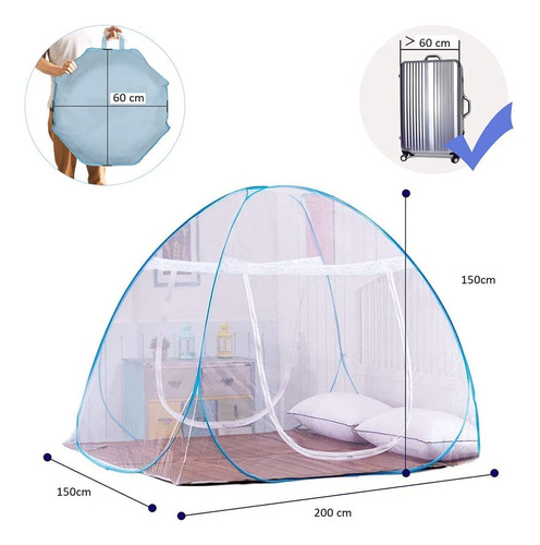 Mosquiteiro Cama King Tenda Dobrável Pratico E Portátil H2C