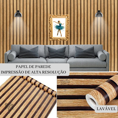 Adesivo Decorativo Papel De Parede Ripas Zara Geométrico 10m Cor Ripado 02