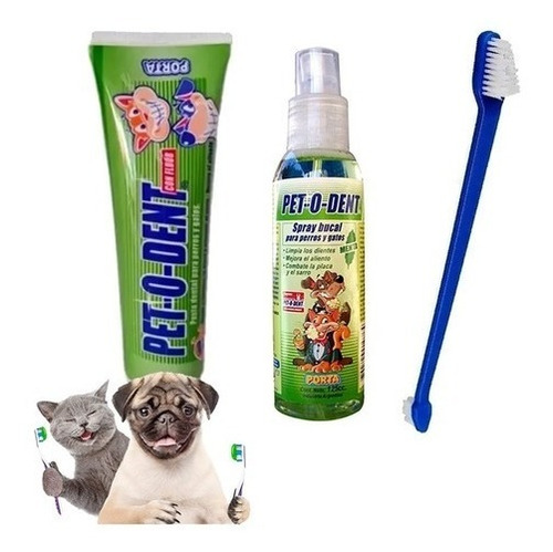 Pet O Dent Pasta Dental Spray Antisarro Cepillo Perros Gatos