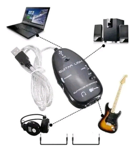 Guitar Link Usb + Guitar Rig 5 + Plug Adap P2/p10 +cabo Otg