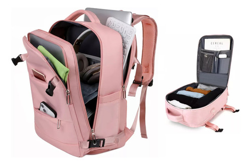 Mochila Valija Viaje Carry On Aprobada Aerolinea Avion Rosa Diseño De La Tela Lisa