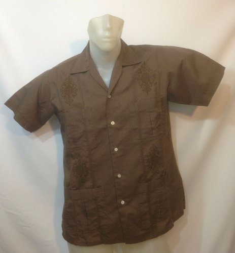 Autentica Camisa Guayabera Mexinaca  4 Bolsos Tam M Cod55