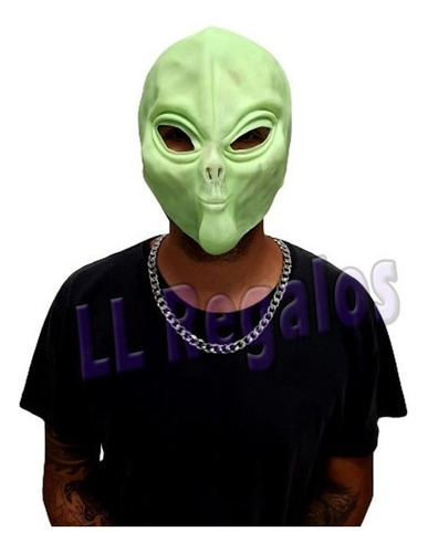 Máscara Alien Alienígena Et Látex Halloween Festa Fantasia Cor Verde