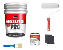 Comprar Combo Pintura Latex 12kg In\u002Fext+fijador+pincel+rodillo+lijas