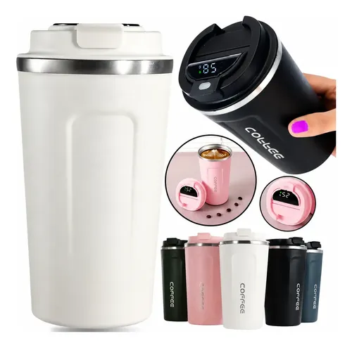 Copo De Café Térmico Chá Bebidas Quentes Inox A Vacuo 500ml Branco