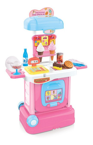 Imagen 1 de 3 de Heladeria Portátil/ Viajera + Accesorios 36 Pcs Para Niñas