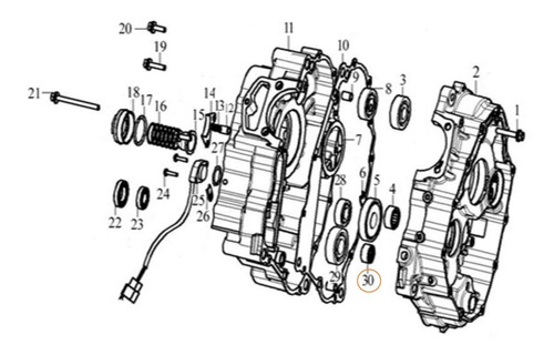 Canastilla (ii) Eje Clutch - Akt Ttr/ttx 180 - Original 