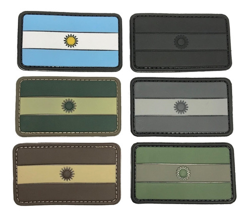 Imagen 2 de 5 de Parche Bandera Argentina Pvc Alta Calidad Emol Equipamiento