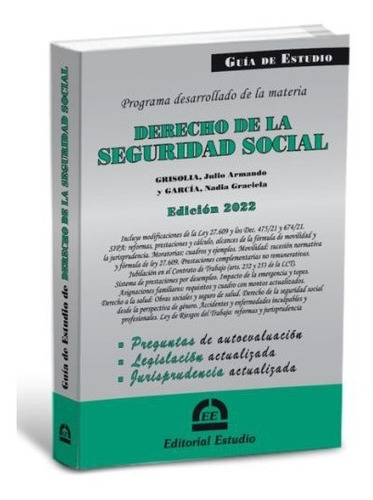 Guia De Estudio: Derecho De La Seguridad Social - Grisolia, 