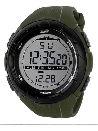 Reloj hombre Skmei 1025 digital alarma cronometro color de la malla verde