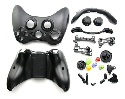 Carcasa Compatible Con Control Xbox 360 Inalambrico Negro