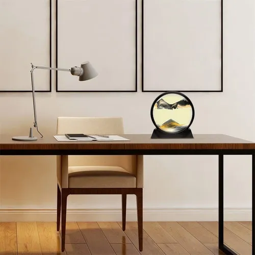 Reloj De Arena En Movimiento Paisaje 3d Decoración