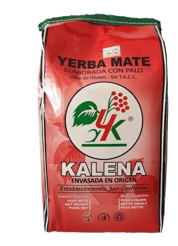 Yerba Mate Kalena Sin Tacc 500g Barbacuá X6 