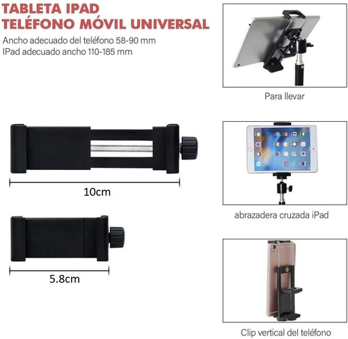 Imagen 4 de 7 de Adaptador Vertical Y Giratorio Para Trípode, Teléfono/cámara