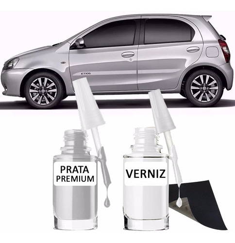 Tinta Tira Risco Retoque Automotivo Toyota Prata Premium